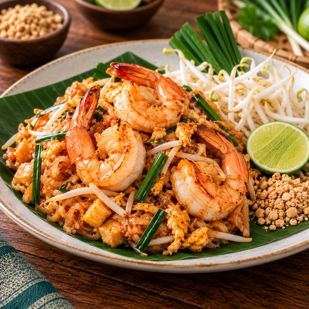 ผัดไทยกุ้งสด